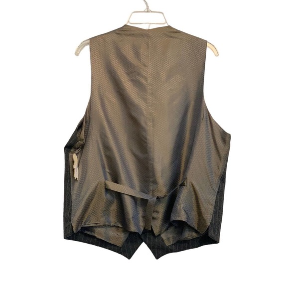 Bevilacqua Men’s 100% Wool Vest Gray Brown Stripe Viscose Blend NWT XXL - Picture 2 of 10